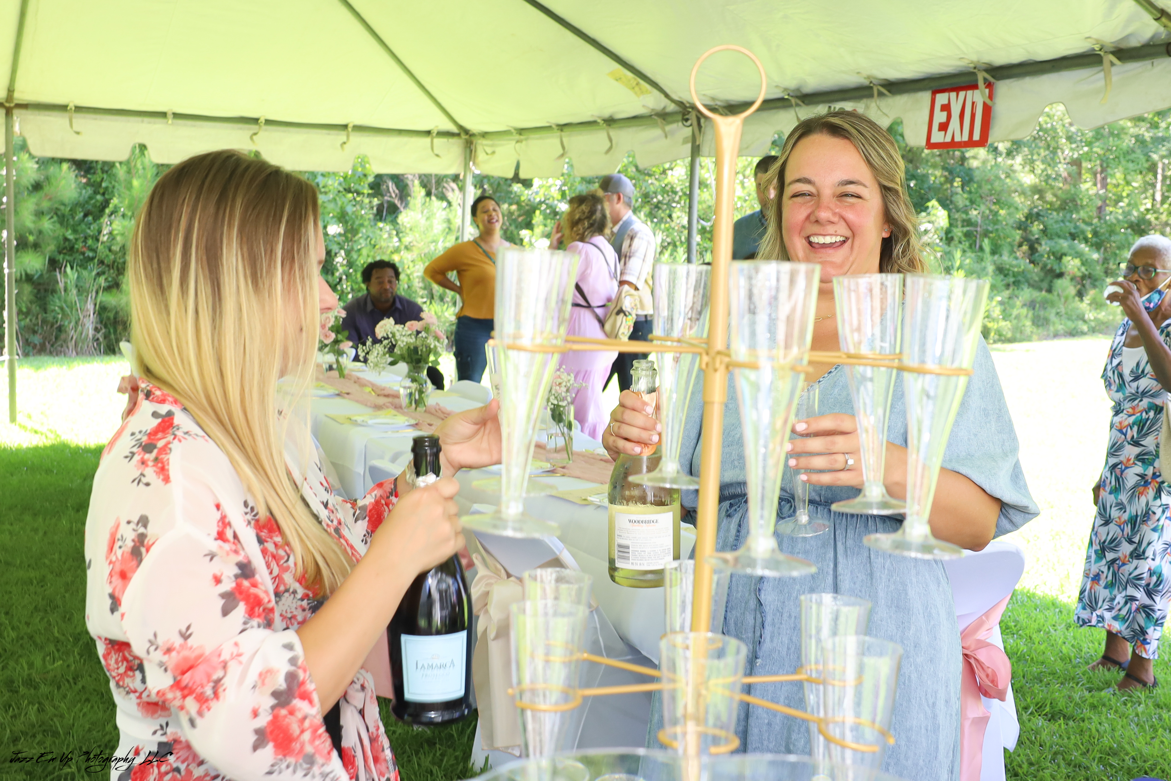 Cocktail hour catering and beverage display for a Wrightsville NC wedding